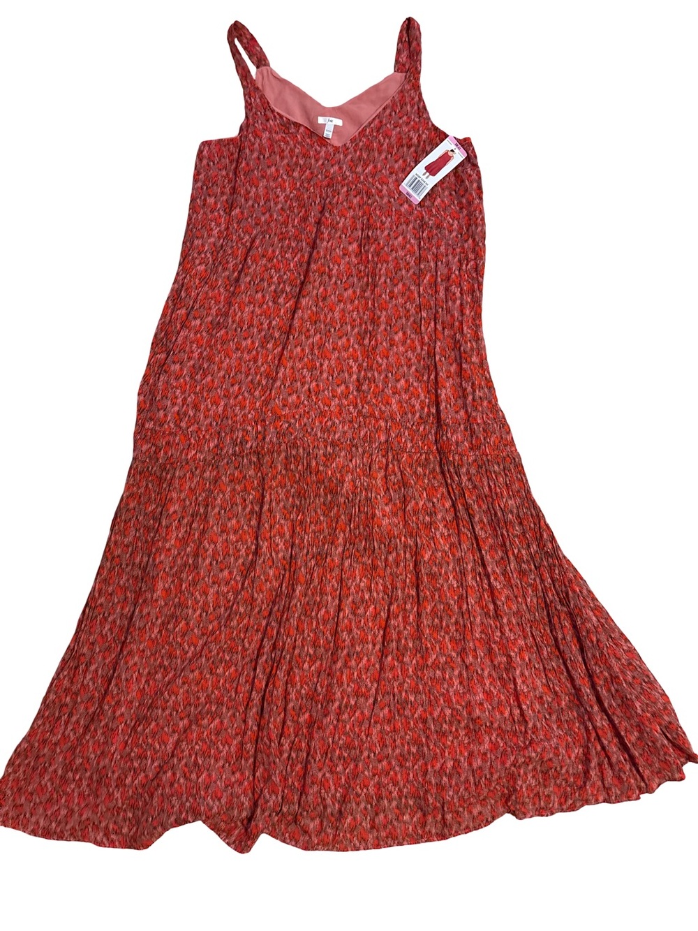 Joie Black and Red Printed Tiered Dress